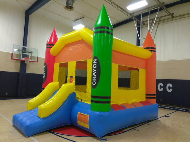 Large Crayon Bounce House With Mini-Slide Large Crayon Bounce House With Mini-Slide